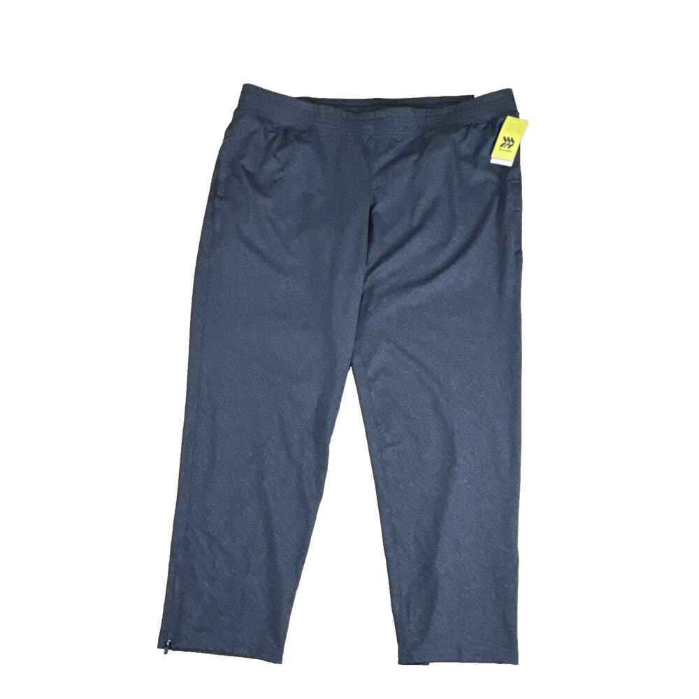 All in Motion Mens XXL Nylon Jogger Pants Blue Zipper Ankle Activewear NWT
